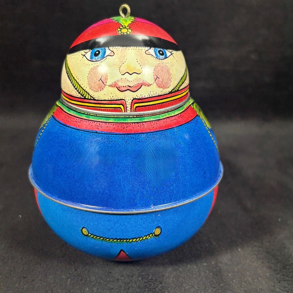 Hallmark 1991 Jolly Wolly Soldier Pressed Tin Container Keepsake Ornament